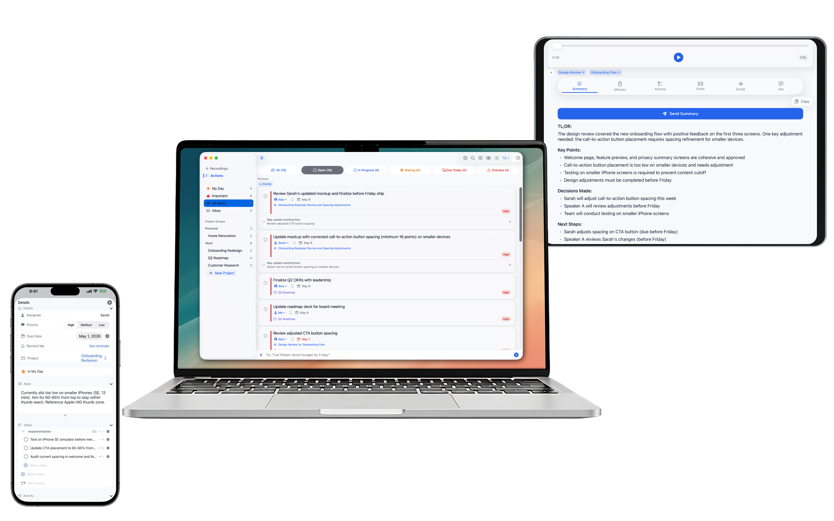SayScribe on iPhone, iPad, and Mac